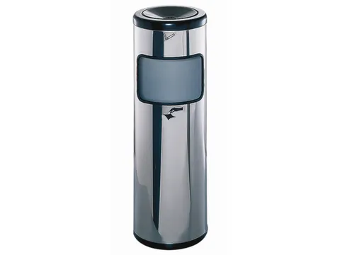 RVS combi-asbak,HxØ 800x305mm,afvalbak inhoud 34l,romp gepolijst