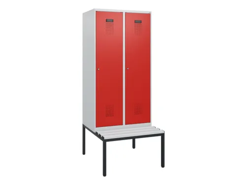 locker met bank,HxBxD 1950x800x815mm,2vak,vak B 400mm,cilinderslot