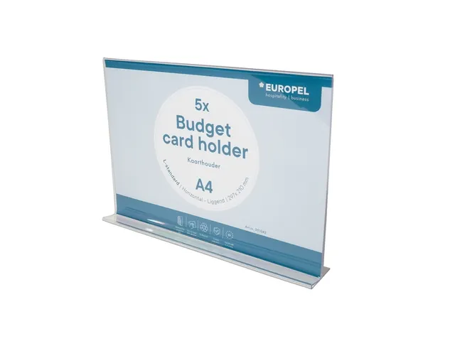 Kaarthouder Europel Budget A4 T-stand liggend 5st