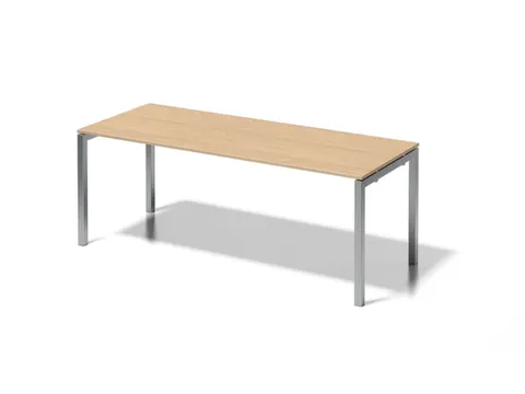 bureau HxBxD 740x2000x800mm blad esdoorn 4-voeten zilverkleurig