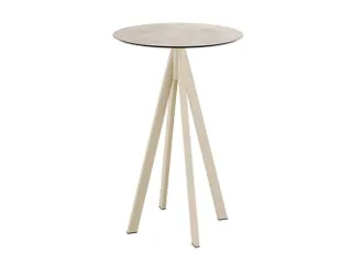 statafel,HxØ 1090x700mm,rond,4voeten zandkleuren,blad HPL Moonstone - 1