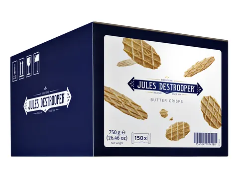 Koekjes Jules Destrooper natuurboterwafels doos 150 stuks