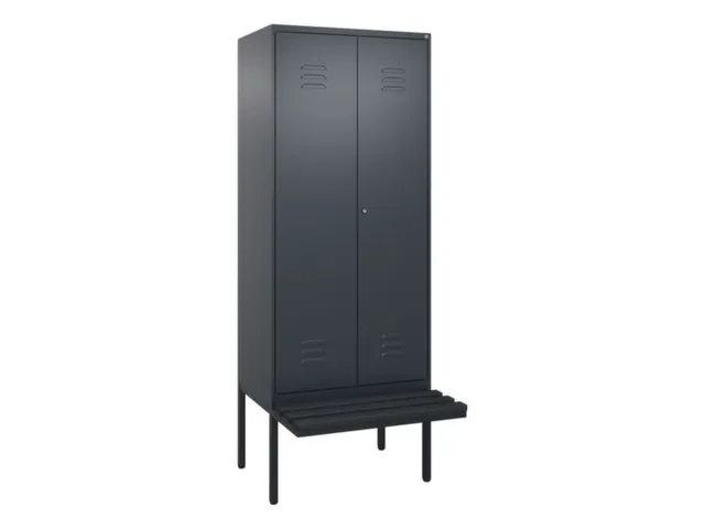 PBM-locker met bank,HxBxD 2120x800x815mm,2vak,vak B 400mm,cil.-slot