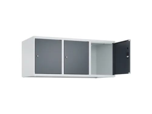 opzetkast,v. locker,3vak.,vak B 400mm,HxBxD 500x1200x500mm,vleugeldeur