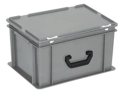 Euronorm Koffer Pe Hxlxb 230x400x300mm 21l 1 Handgreep Grijs