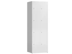 Lockerkast 1800x590x500mm 2x4 vakken cilinderslot, sokkel, RAL9003