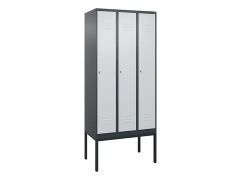 locker,HxBxD 2120x900x500mm,3vak,vak B 300mm,cil.-slot,voetonderstel