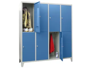 lockerkast,HxBxD 1850x1600x500mm,4x2vakken,RAL7035,front RAL5012 - 2