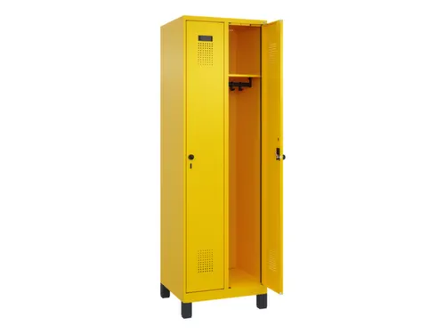 locker,HxBxD 1950x600x500mm,2vak,vak B 300mm,draaigrendel,voeten