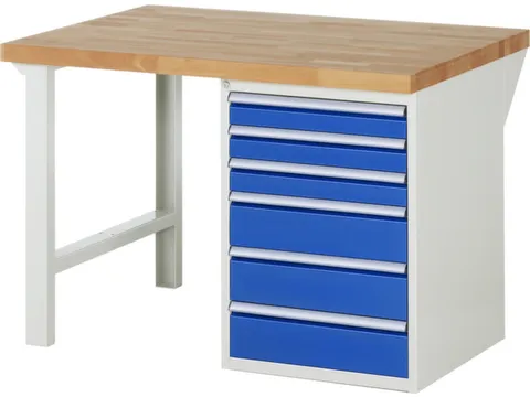 werkbank,HxBxD 890x1250x900mm,beukblad,draagverm. 750kg