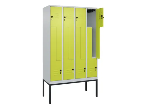 Z-garderobekast,HxBxD 2120x1200x500mm,vak B 150/300mm,draaigrendel
