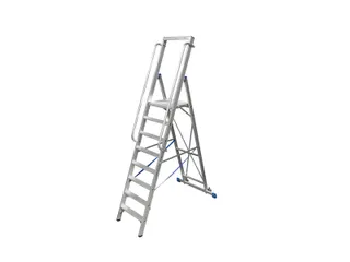 verrijdbare treden-platformladder eenzijdig 8treden stand H 1 9m - 1
