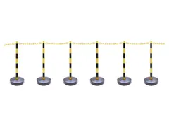 Kettingstaander-set Kunststof 6 Kettingstaanders Ronde Voet 10m