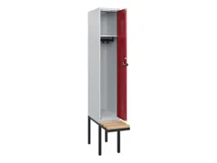 locker met bank,HxBxD 1950x300x815mm,1vak,vak B 300mm,draaigrendel