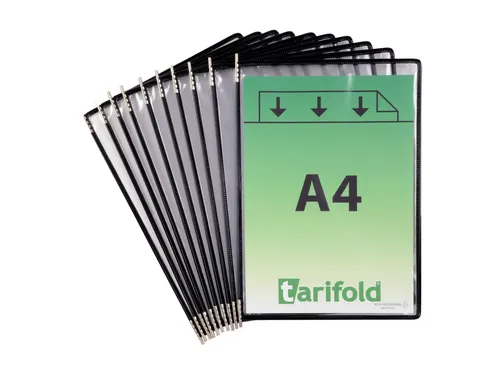Zichtpaneel Tarifold A4 verticaal 230x343mm Zwart 10 stuks