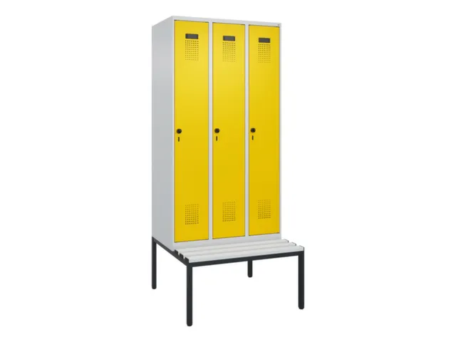 armoire vestiaire avec banc noir et blanc,HxlxP 2120x900x815mm
