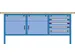 établi,HxlxP 845x2000x700mm,RAL7035,face avant RAL7035