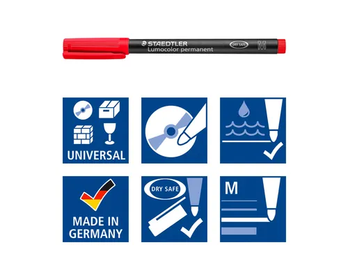 Viltstift Staedtler OHP Lumocolor 317 Medium 1.0mm Assorti 4 stuks