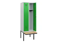 locker met bank,HxBxD 1950x600x815mm,2vak,vak B 300mm,cilinderslot