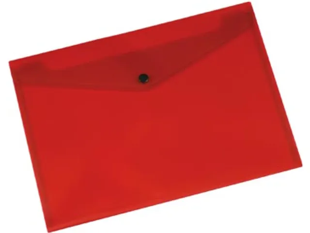 Documentenmap A4 172 Micron Drukknopsluiting Rood