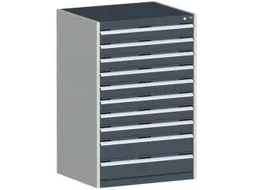 ladekast HxBxD 1200x800x750mm 10laden RAL7035 front RAL7016