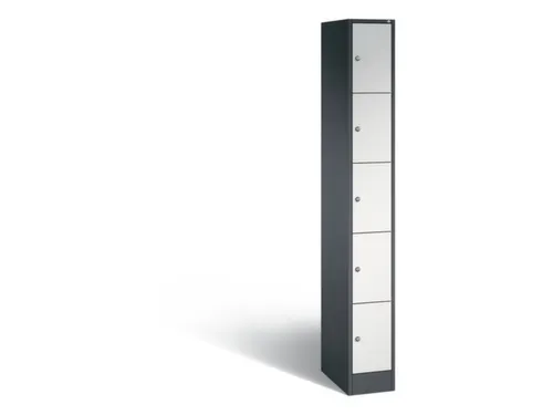lockerkast,HxBxD 1950x240x480mm,1x5vakken,romp RAL7021,front RAL7035