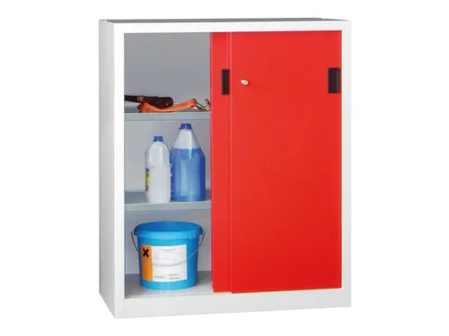 schuifdeurkast,HxBxD 1200x1000x600mm,RAL7035,front RAL3000