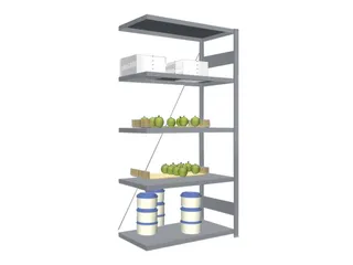 Rvs Inhaakstelling Aanbouw 2000x1010x535mm 5legborden Vaklast 200kg - 1