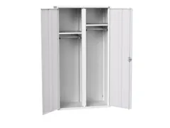 Lockerkast 2000x1050x550mm 2 vakken, dubbele vleugeldeur, RAL7035