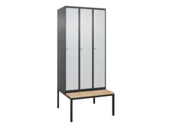 armoire vestiaire noir et blanc HxlxP 2120x900x815mm 3compart.