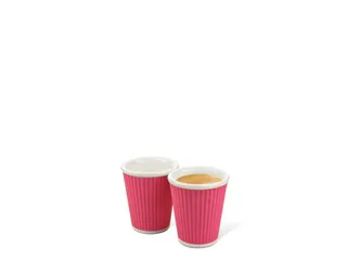 Beker porselein Les Artistes Paris 180ml siliconen grip ribbel Roze - 1