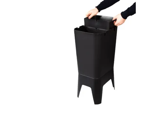 Duurzame Afvalbak BonTon CircuBin 20+20 liter Open zwart