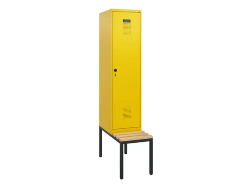 locker met bank,HxBxD 1950x400x815mm,1vak,vak B 400mm,draaigrendel