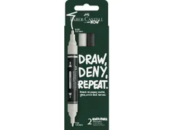 Acrylmarker Faber-Castell Multimark 2 stuks zwart/wit kartonetui