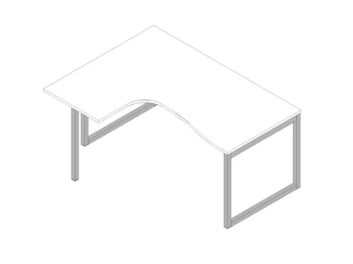 hoek-bureau,HxBxD 730x1600x1200mm,blad wit,verdieping links