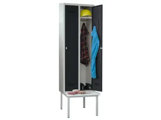 locker met bank,HxBxD 2150x800x500mm,2vak,RAL7035,front RAL7016 - 1
