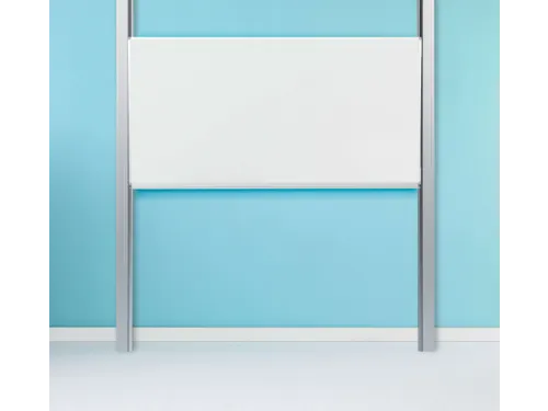 Schoolbord Enkelvlaksbord 100x200cm Verstelbaar Kolom Wit Emaille