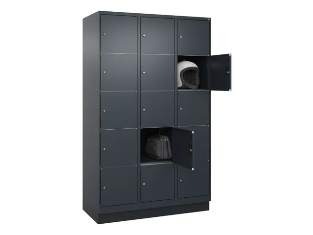 lockerkast,HxBxD 1950x1200x500mm,3x5vakken,vak B 400mm,cil.-slot