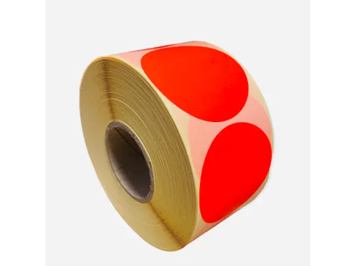 Etiket Rond Fluor Rood 50mm Op rol 2000 Stuks