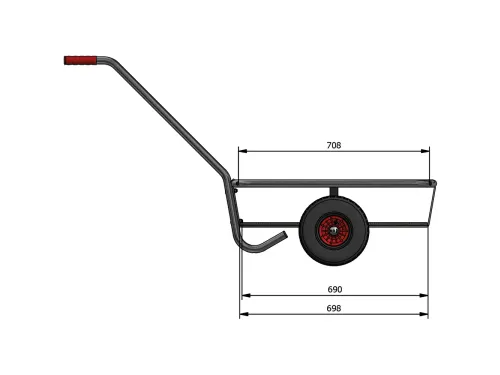 Handtrekwagen 6091L vuurverzinkt 200kg 690x356mm Luchtbanden