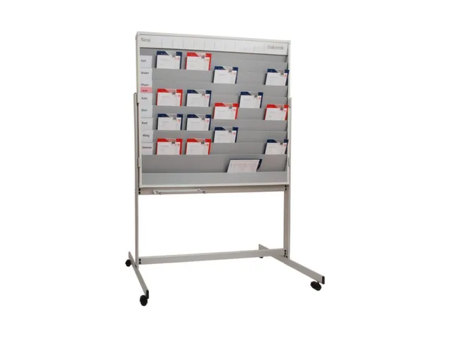 mobiele combiplanner,HxB 1185x1495mm,magnetisch,bord wit,m. raster