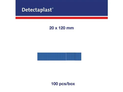 Detectaplast 8347 Textielpleister Elastisch Blauw 120x20mm 100 Stuks