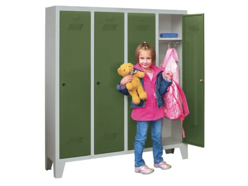 lockerkast v. kinderen,HxBxD 1300x1030x300mm,RAL7035,front RAL6011