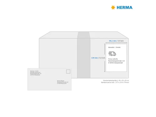 HERMA 8019 Transparant folie-etiket Glanzend A4 99,1x139mm 100 stuks
