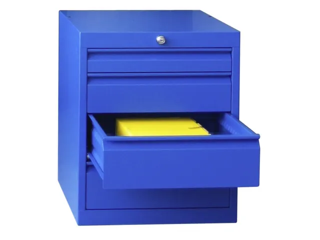 ladekast,HxBxD 600x500x600mm,4lade(n),cil.-slot,RAL7035,front RAL3000