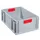 Euronorm-stapelbak 220x600x400mm Pp Wand/bodem Gesloten Grijs/rood
