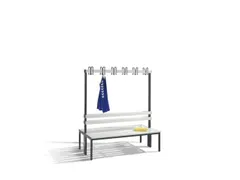 Omkleedbank L 1500Mm Pvc-Zitlatten Dubbelzijdige Hakenlijst Ral7021