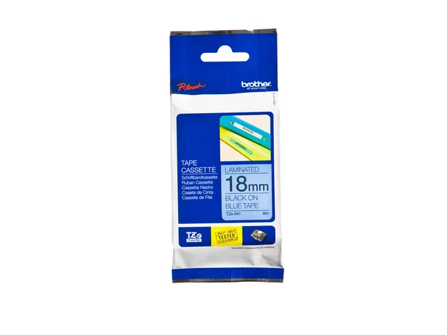 Labeltape Brother P-touch TZe-541 standaard 18mm zwart op blauw