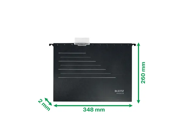 Hangmap Leitz Alpha Recycle A4 verticaal V-bodem zwart