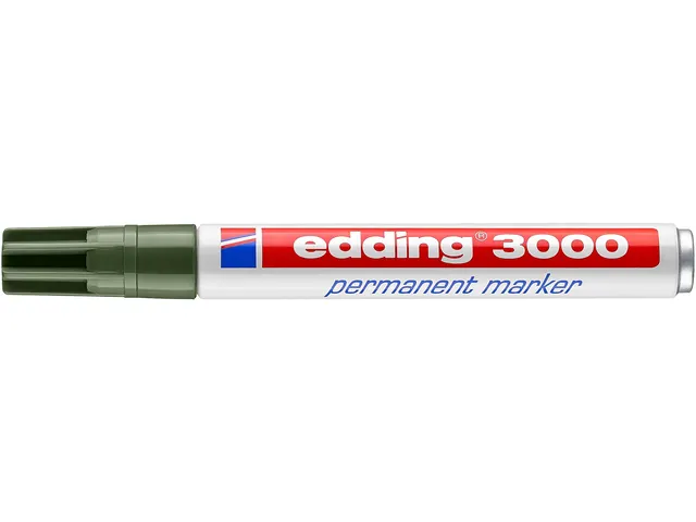 Marqueur edding 3000 permanent ogive 1,5-3mm vert olive